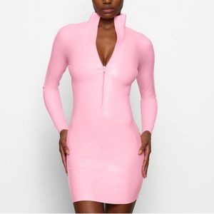 Skims latex dress pink